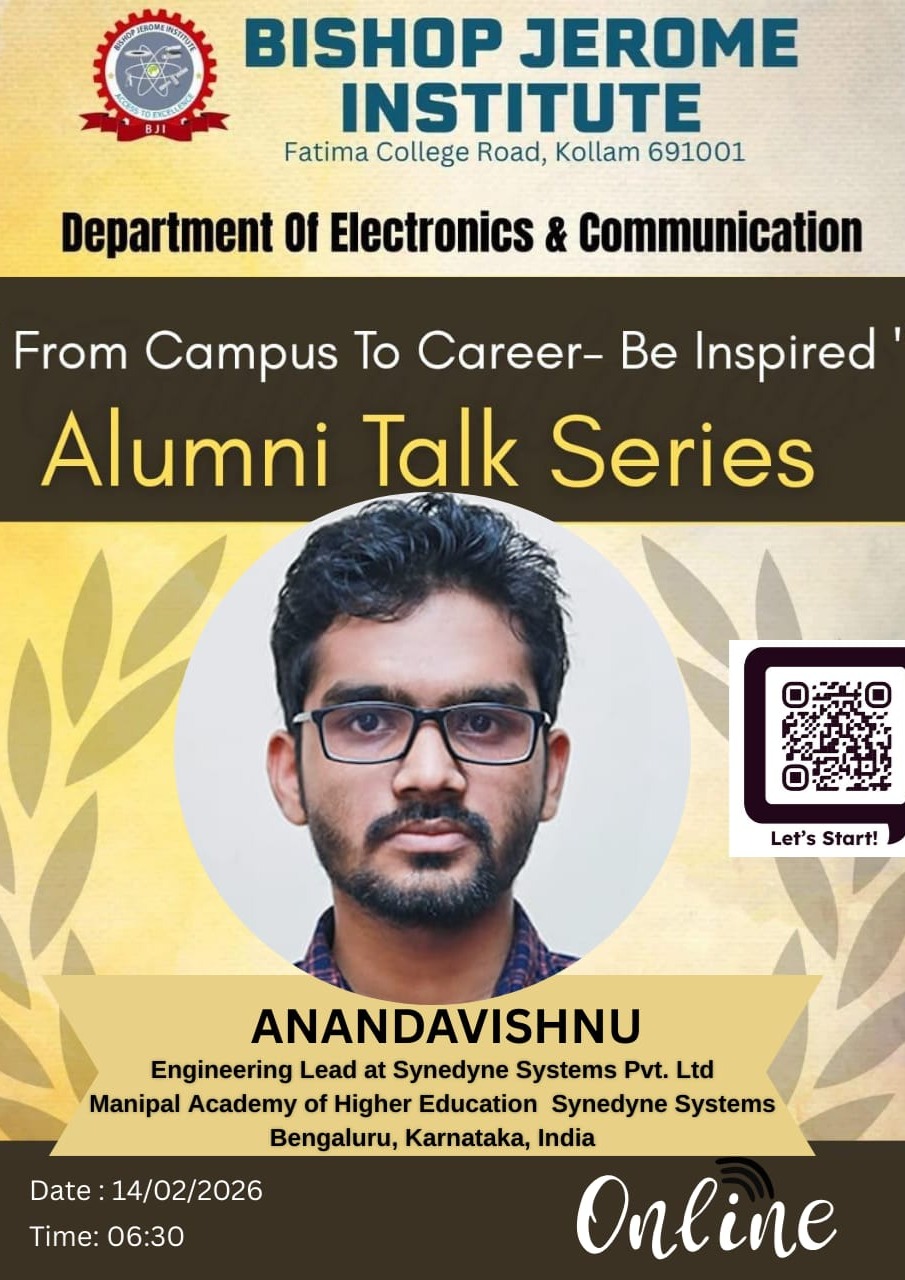 BJI’s Department of ECE Hosts -From Campus to Career- Alumni Talk with Anandavishnu
